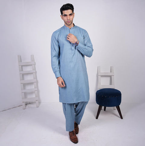 Sky Blue Kameez Shalwar