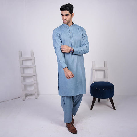 Sky Blue Kameez Shalwar